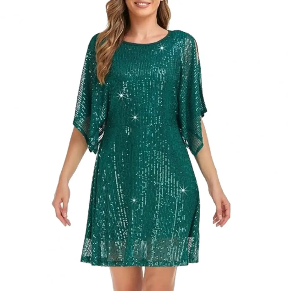 Cocktail Dress with Hidden Zipper Shimmering Sequin Double-layered Mini Dress for Women Elegant Club Party Attire with Bat
Cocktail Dress with Hidden Zipper Shimmering Sequin Double-layered Mini Dress for Women Elegant Club Party Attire with Bat