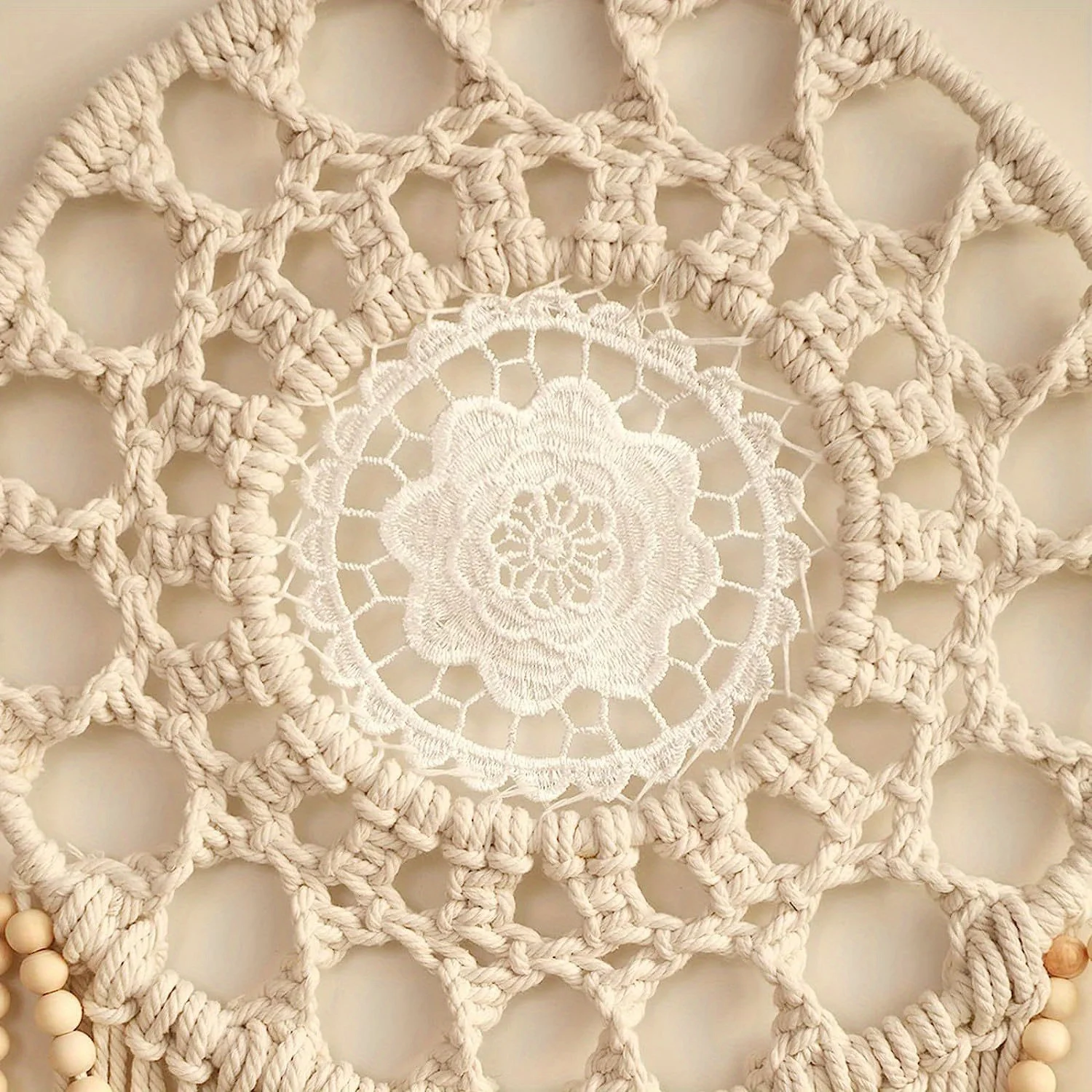 Macrame Dream Catcher Wall Hanging - Wood Bead Tapestry 4 S60a6c68647a34c85807a2fbfefe1bd6e3