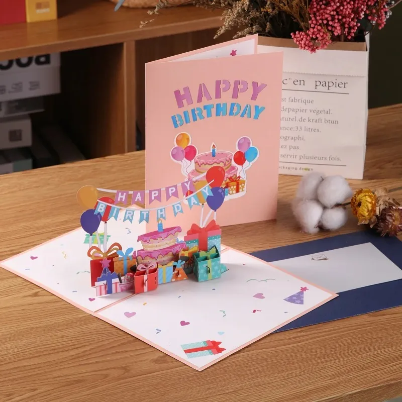 Happy Birthday Card 3d Birthday Cake Pop-Up Handmad Greeting Cards Postcards Gifts with Envelope Birthday Party Accessories
Happy Birthday Card 3d Birthday Cake Pop-Up Handmad Greeting Cards Postcards Gifts with Envelope Birthday Party Accessories