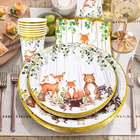 Jungle Forest Animal Tableware Party Decor Wild One Birthday Party Boy Girl Baby Shower Decor Kids 1st Birthday Party Supplies
Jungle Forest Animal Tableware Party Decor Wild One Birthday Party Boy Girl Baby Shower Decor Kids 1st Birthday Party Supplies
