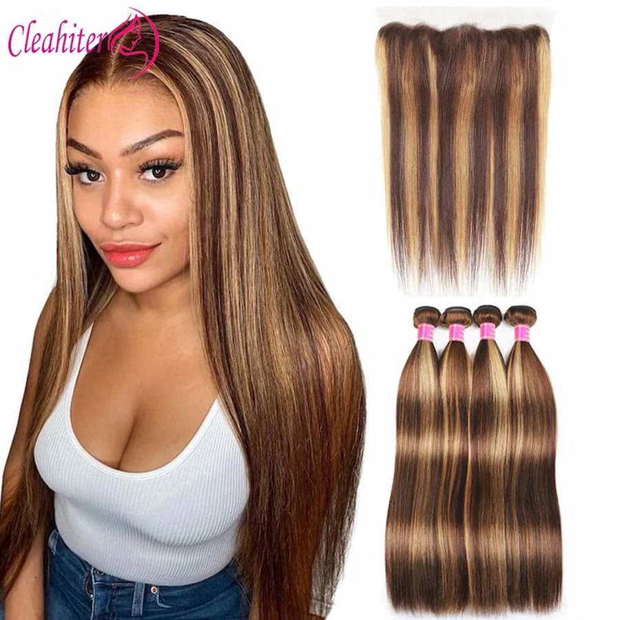 P427 Highlight Straight Human Hair Bundles With 13x4 Lace Frontal Honey Blonde Color Double Weft Hair Extensions Swiss Lace
P427 Highlight Straight Human Hair Bundles With 13x4 Lace Frontal Honey Blonde Color Double Weft Hair Extensions Swiss Lace