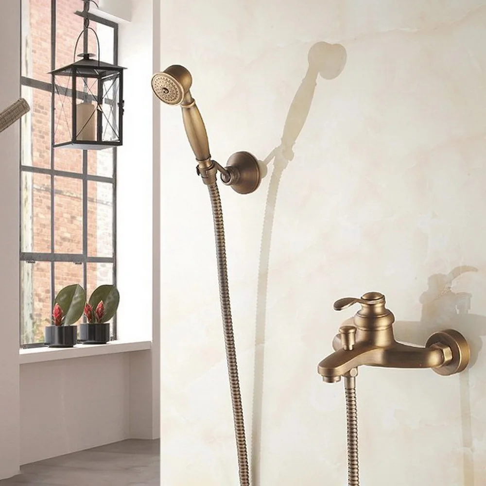 Antique Brass Finish New Wall Mounted shower faucet Bathroom Bathtub Handheld Shower Tap Mixer ttf303
Antique Brass Finish New Wall Mounted shower faucet Bathroom Bathtub Handheld Shower Tap Mixer ttf303