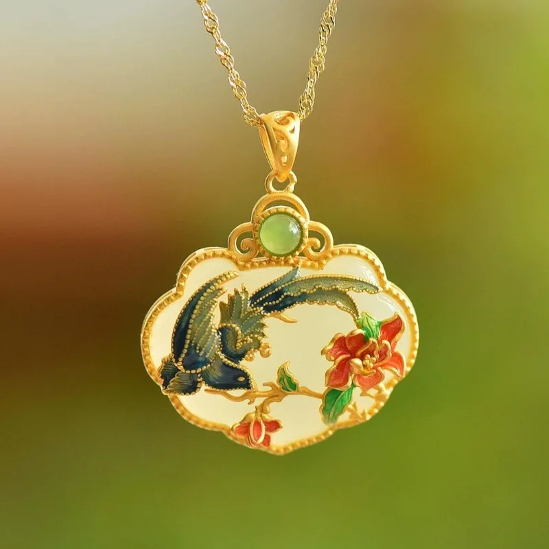 Natural Hotan White Jade Ruyi Pendant Ant Light Luxury Classical Enamel Magpie Necklace Vintage Exquisite Fine Jewelry
Natural Hotan White Jade Ruyi Pendant Ant Light Luxury Classical Enamel Magpie Necklace Vintage Exquisite Fine Jewelry