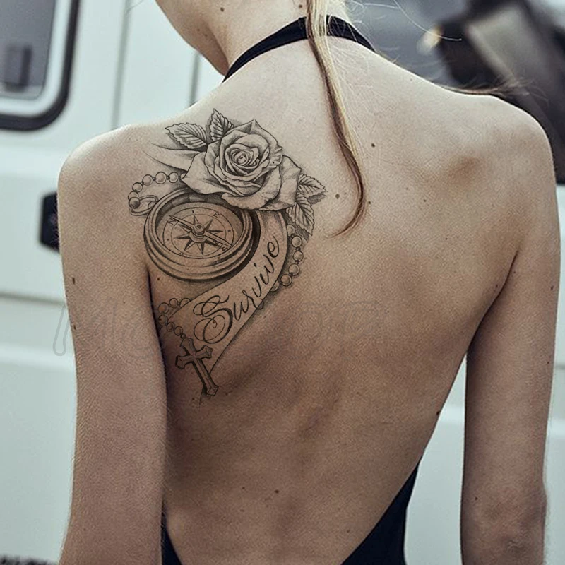 Temporary Tattoo Stickers Sexy Rose Cross Compass Fake Tatto Waterproof Tatoo Back Leg Arm Belly Big Size for Women Men Girl
Temporary Tattoo Stickers Sexy Rose Cross Compass Fake Tatto Waterproof Tatoo Back Leg Arm Belly Big Size for Women Men Girl