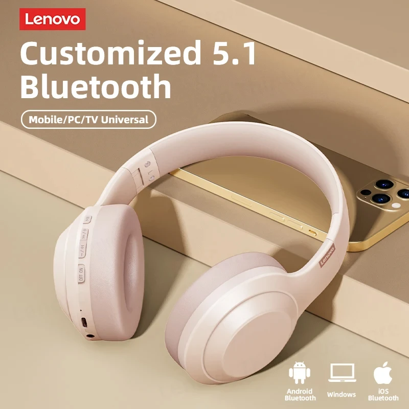 

Original Lenovo TH10 Stereo wireless Headphones Bluetooth Earphones Music Headset with Microphone Sports Earbuds Long Endurance