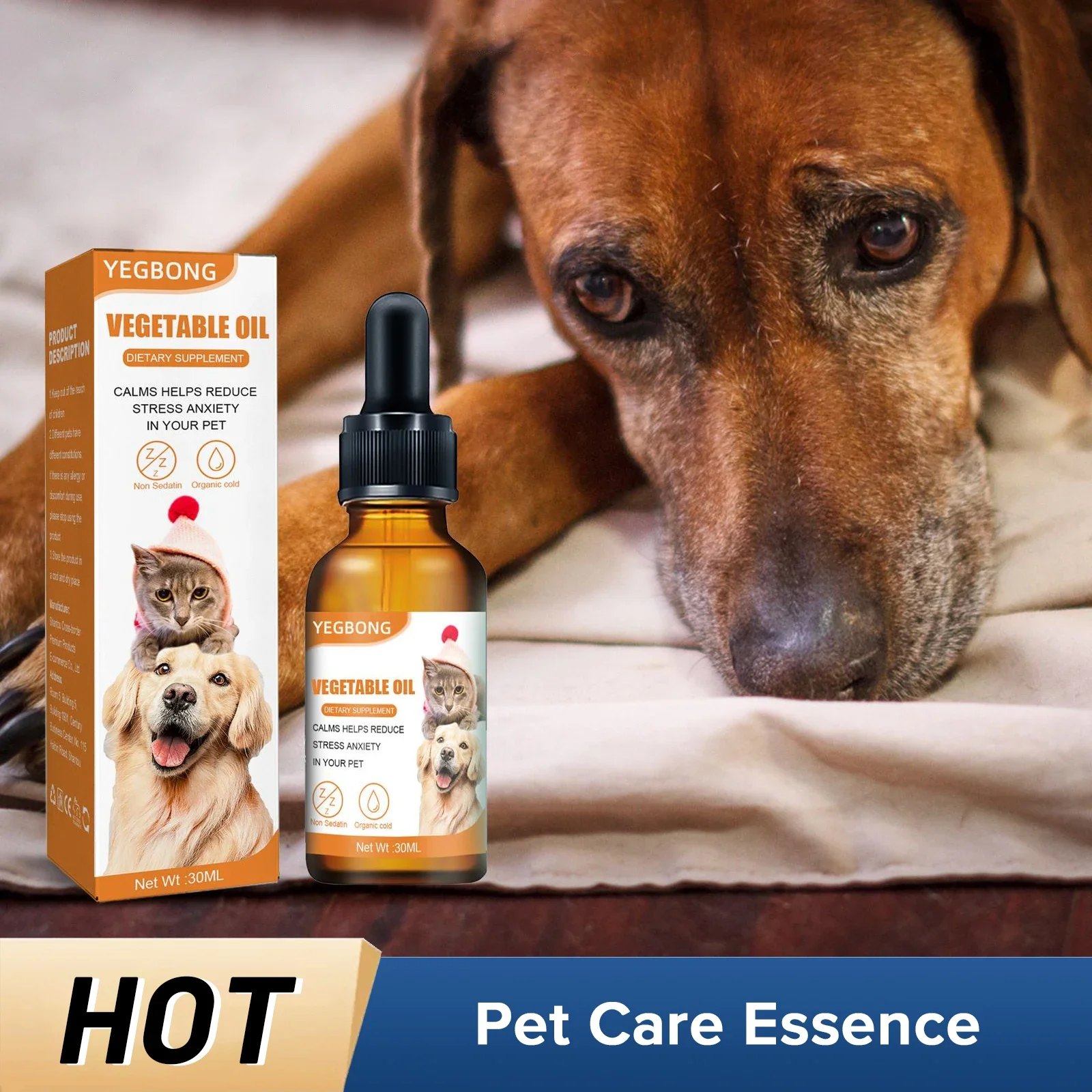 

Dogs Calming Essential Drops Pet Enhances Focus Anxiety Relief Help Kitten Calm Blend Soothing Cat Mood Pet Health Care Essence