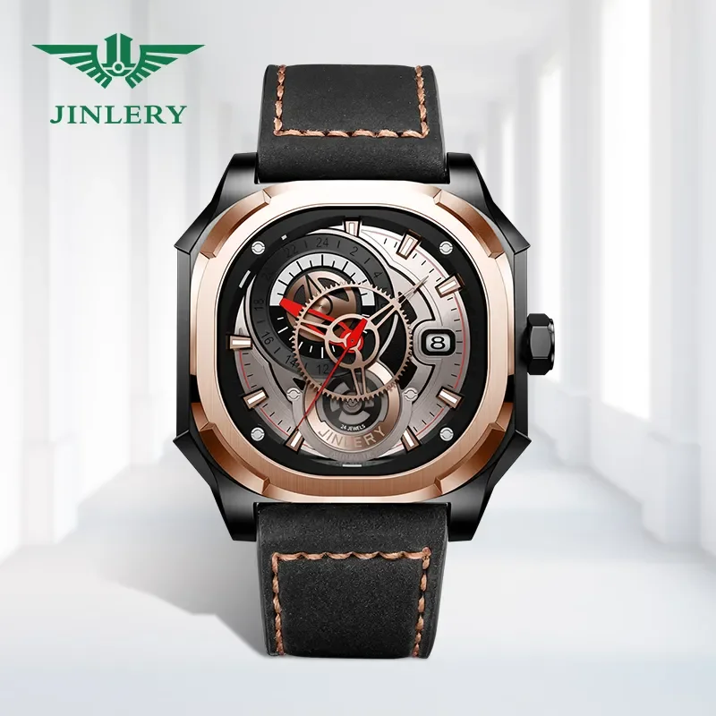 JINLERY Mechanical Watch For Men Square Watches Automatic Self Hand Man Wristwatch Sapphire Waterproof Luxury Relogio Masculino
JINLERY Mechanical Watch For Men Square Watches Automatic Self Hand Man Wristwatch Sapphire Waterproof Luxury Relogio Masculino
