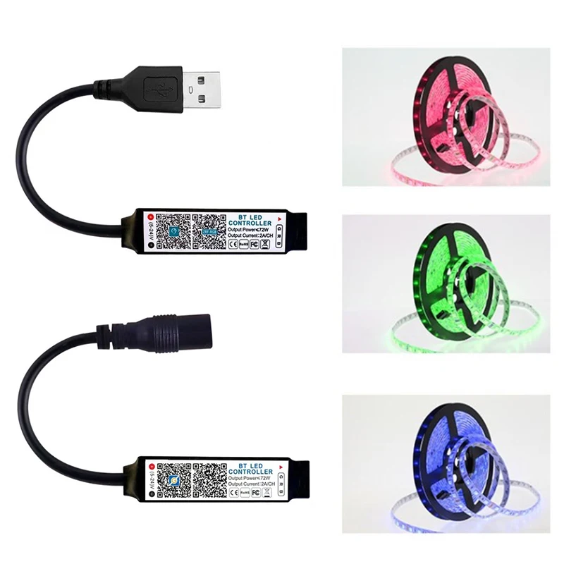 RGB LED Strip Light Controller Smart Bluetooth-compatible Control for DC5-24V COB Tape Lights Dimmer Adjust Brightness
RGB LED Strip Light Controller Smart Bluetooth-compatible Control for DC5-24V COB Tape Lights Dimmer Adjust Brightness