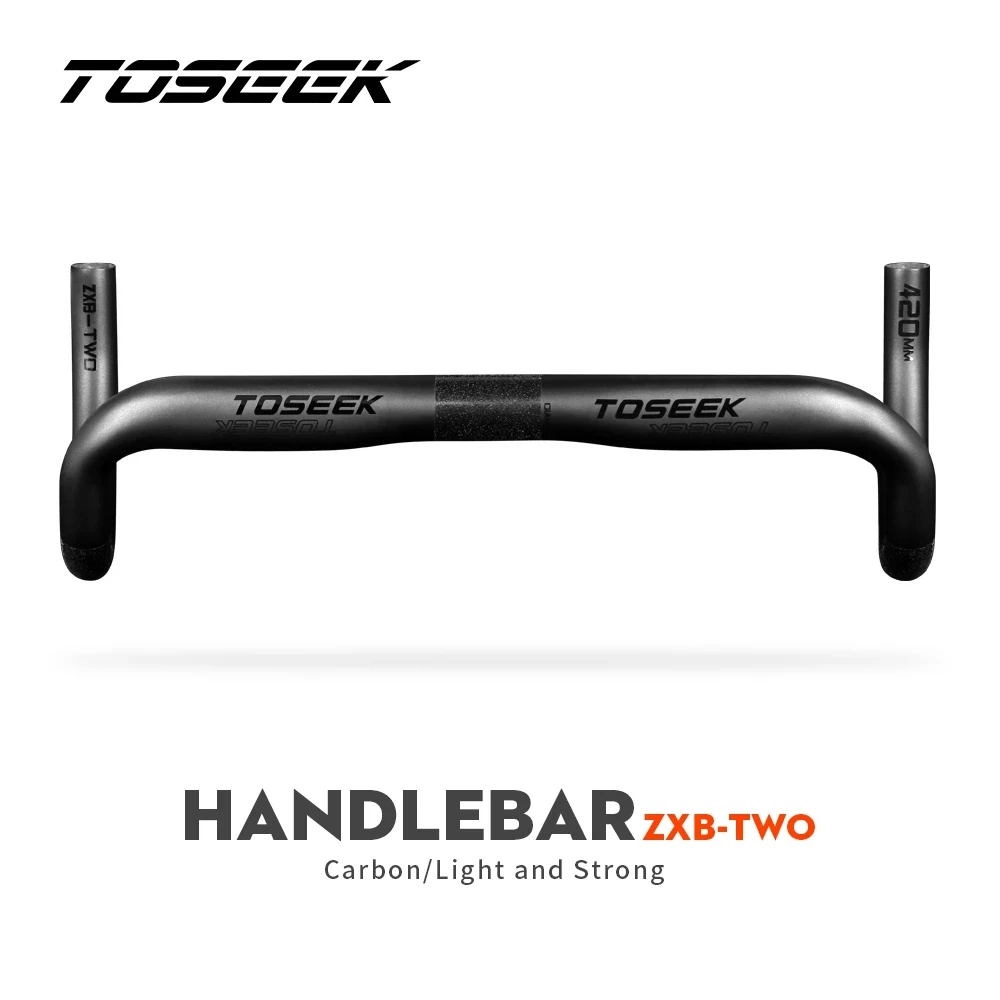 

TOSEEK Full Carbon Fiber Road Bike Handlebar Bent Bar Black Matte Road Bike Carbon Handlebar 380/400/420/440 mm External Routing