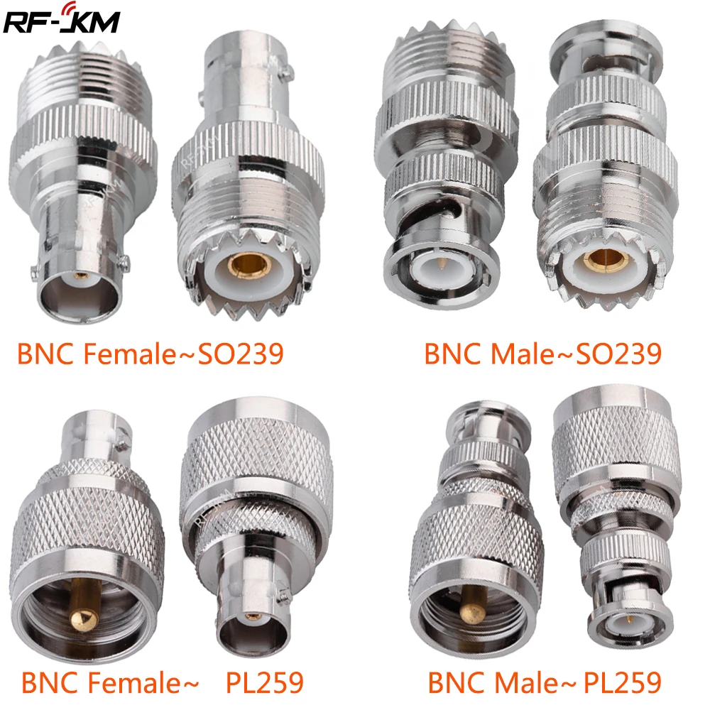 1pcs BNC Male Female to UHF PL259 Male SO239 Female RF Coaxial Adapter Copper Connector
1pcs BNC Male Female to UHF PL259 Male SO239 Female RF Coaxial Adapter Copper Connector