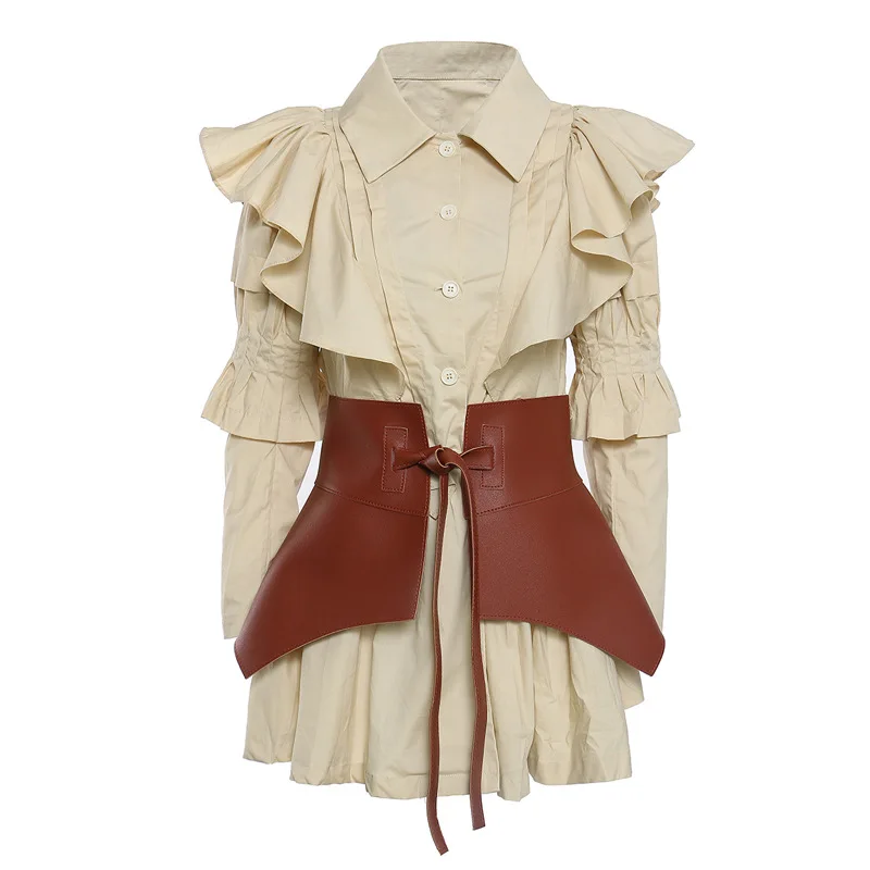 Vintage Lapel Ruffles Summer Dresses 2022 Fashion Boho Pu Waist Cover Loose Vestidos Casual Long Sleeve Mini Dress for Women
Vintage Lapel Ruffles Summer Dresses 2022 Fashion Boho Pu Waist Cover Loose Vestidos Casual Long Sleeve Mini Dress for Women