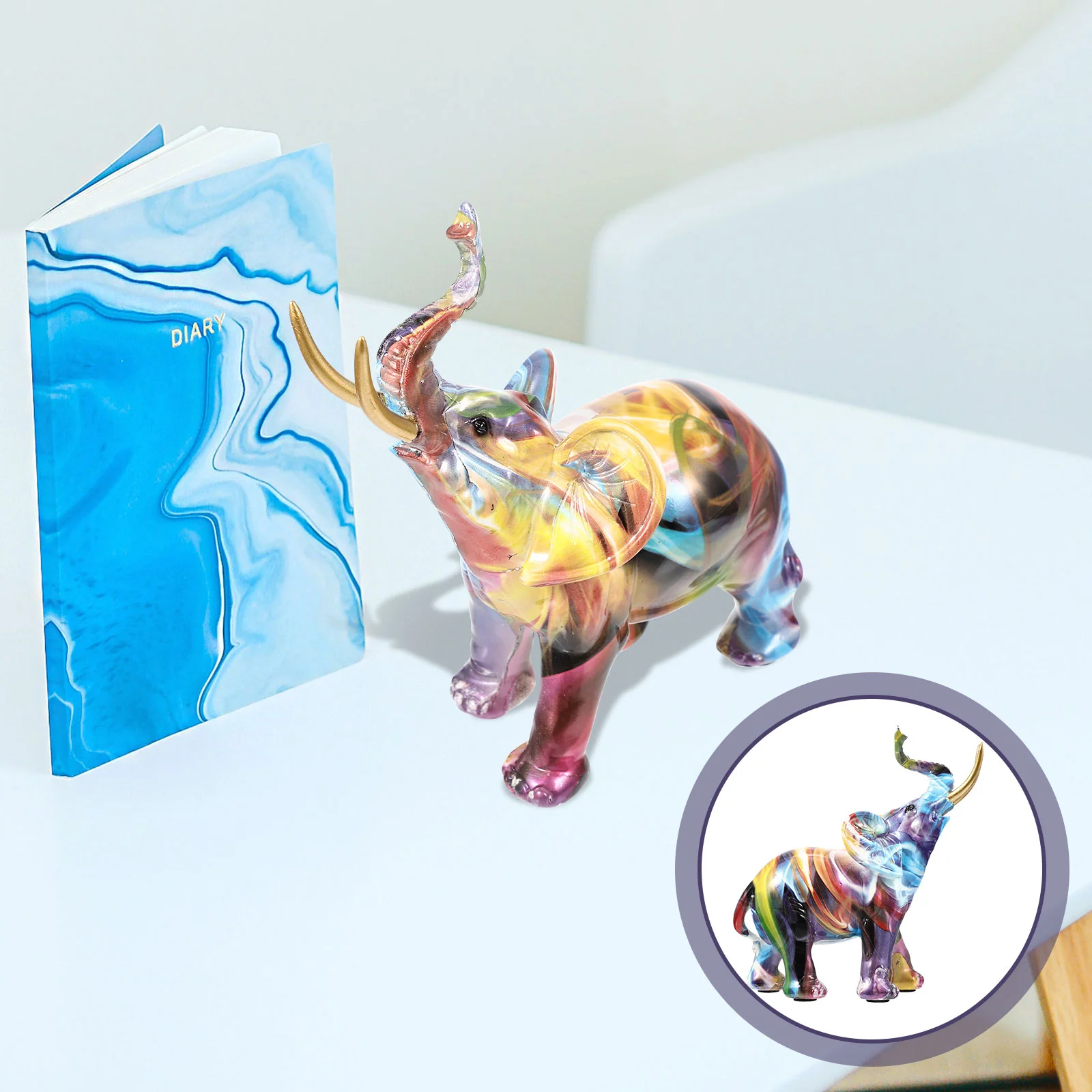 Elephant Statue Colorful Figurines Modern Animal Figure Fengshui Desktop Ornament Home Office Bedroom Decor
Elephant Statue Colorful Figurines Modern Animal Figure Fengshui Desktop Ornament Home Office Bedroom Decor