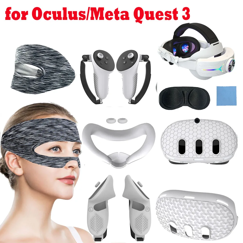 7pcs Protective Cover Kit VR Shell Cover Controller Grips Cover Lens Protector Joystick Covers Eye Mask for Meta Quest 3
7pcs Protective Cover Kit VR Shell Cover Controller Grips Cover Lens Protector Joystick Covers Eye Mask for Meta Quest 3