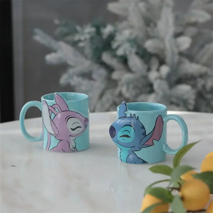 

Кружка Kawaii С мультяшными героями Диснея, новая пара чашек, 3d керамическая чашка, кофейная чашка 300 мл, Студенческая чашка для воды, подарок на день рождения