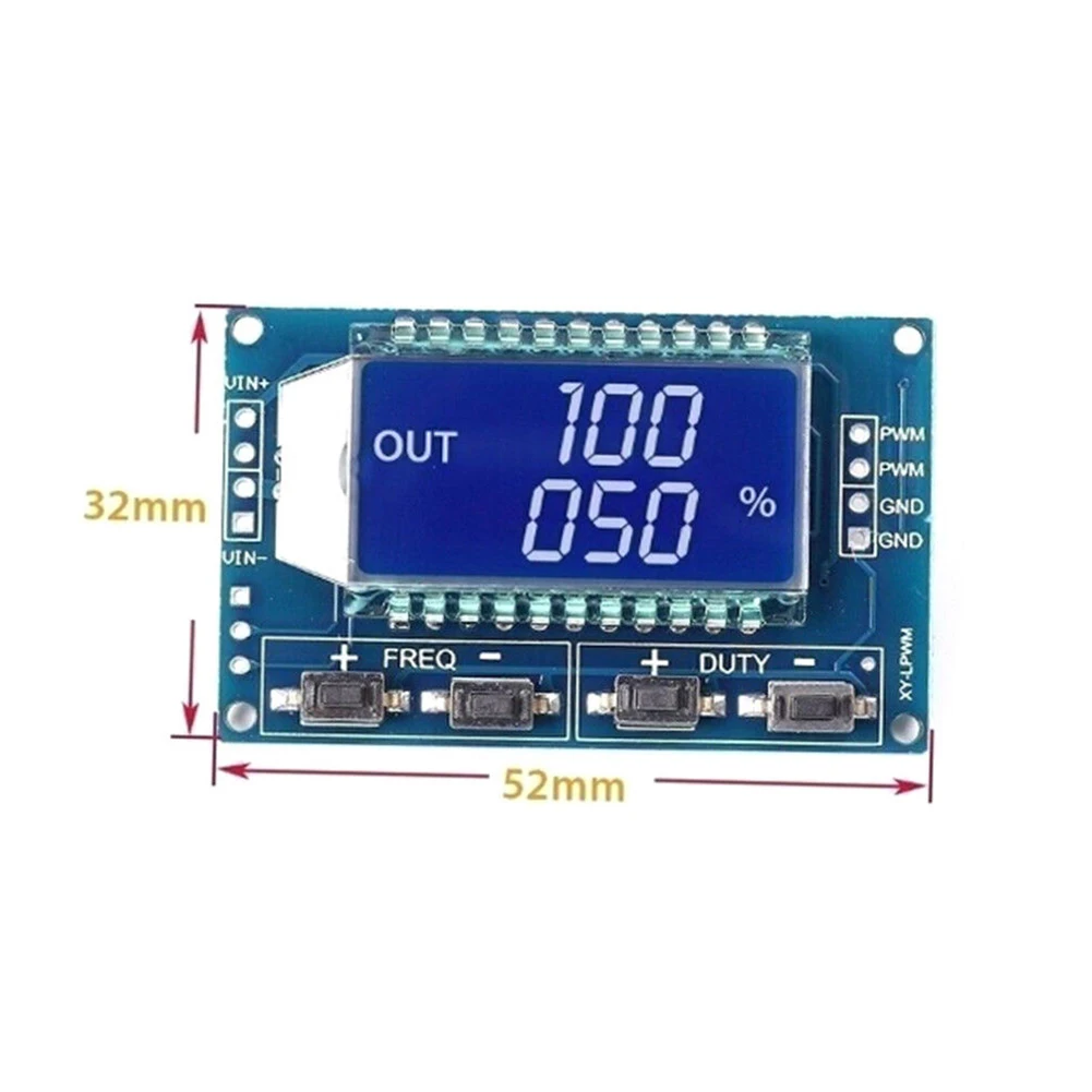Signal Generator PWM Pulse Frequency Duty Cycle Adjustable Module 3.3~30V Module 1Hz~150KHz LCD Display PWM Module
Signal Generator PWM Pulse Frequency Duty Cycle Adjustable Module 3.3~30V Module 1Hz~150KHz LCD Display PWM Module