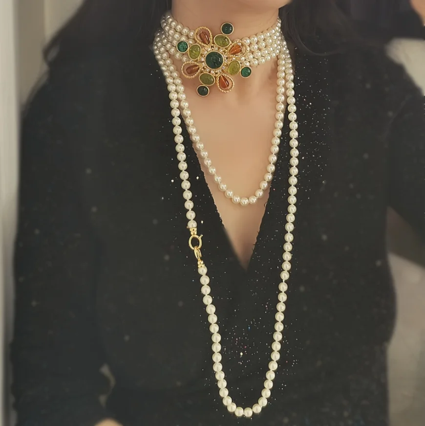 Niche high-grade pearl necklace a variety of wear sweater chain
Niche high-grade pearl necklace a variety of wear sweater chain