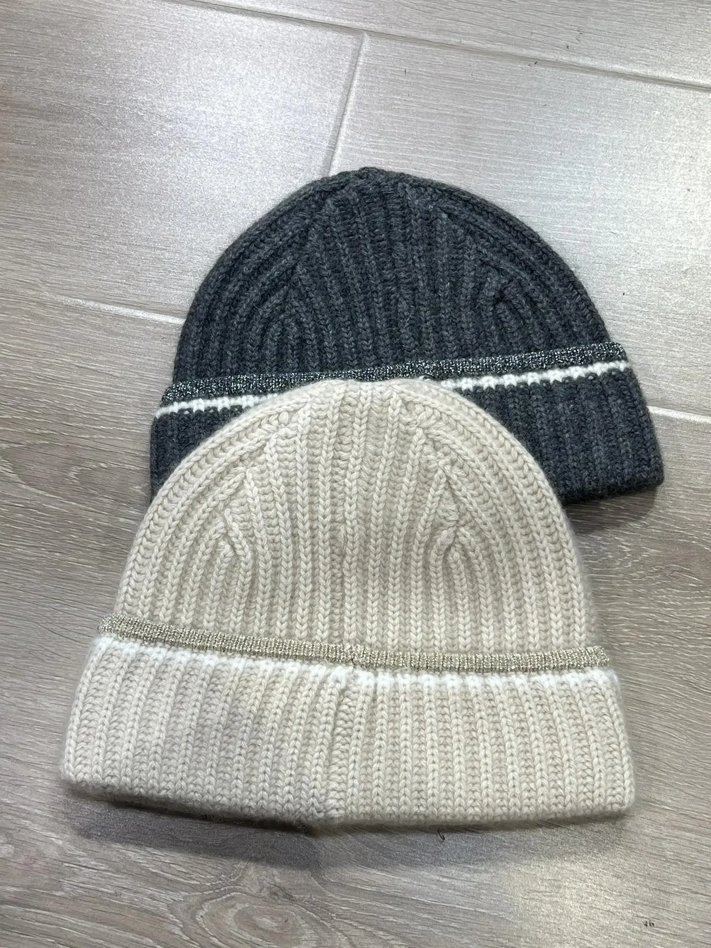 

Bru*Cuci English Rib Knit Beanie In Cashmere Monili High Quality Winter Caps Luxury Design Women's Hat.