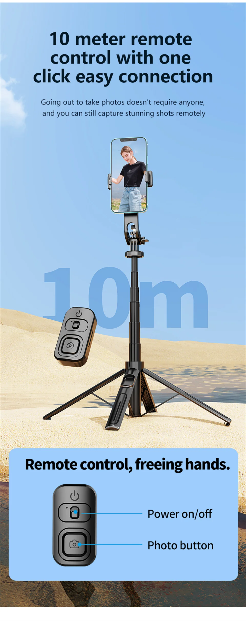 COOL DIER 2025 New Selfie Stick Tripod for Cell Phone, Portable camera phone tripods for iPhone Samsung Huawei Xiaomi Smartphone COOL DIER 2025 New Selfie Stick Tripod for Cell Phone, Portable camera phone tripods for iPhone Samsung Huawei Xiaomi Smartphone