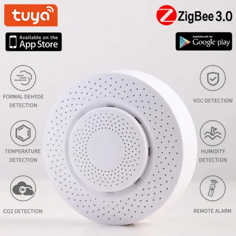 5 In 1 Tuya Zigbee Wifi Smart Air Box CO2 Sensor Formaldehyde VOC Temperature Humidity Sensor Air Quality Monitor APP Control
5 In 1 Tuya Zigbee Wifi Smart Air Box CO2 Sensor Formaldehyde VOC Temperature Humidity Sensor Air Quality Monitor APP Control