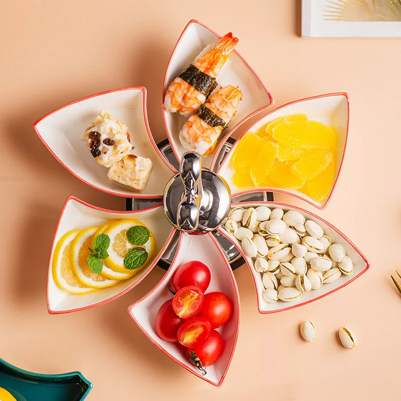 Rotating Candy Fruit Plate Stand Ceramic Snack Dish Commercial Living Room Seeds Plate Snack Creative Snack Dried Fruit Tray
Rotating Candy Fruit Plate Stand Ceramic Snack Dish Commercial Living Room Seeds Plate Snack Creative Snack Dried Fruit Tray
