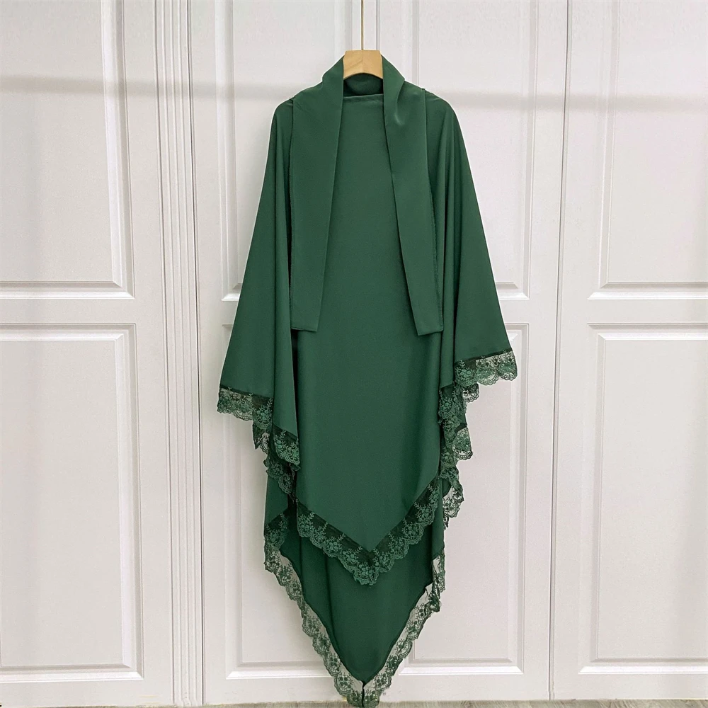 

Женский мусульманский кружевной химаб, большой хиджаб Рамадан, головной платок, мусульманская одежда, молитвенный шарф, Niqab Nikab, Дубай, Abaya, головной платок, платье