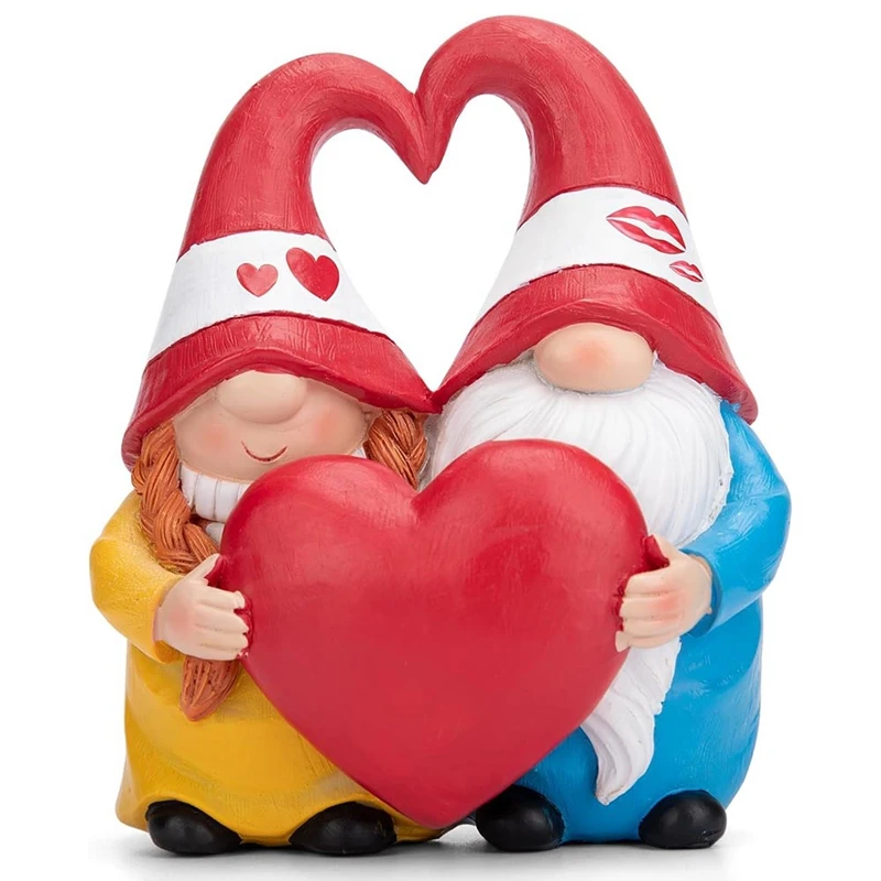 

Valentine Gnomes Figurine Table Decor Love For Valentines Day Gifts,Love And Hearts Gnome Collectible Figurine Ornament