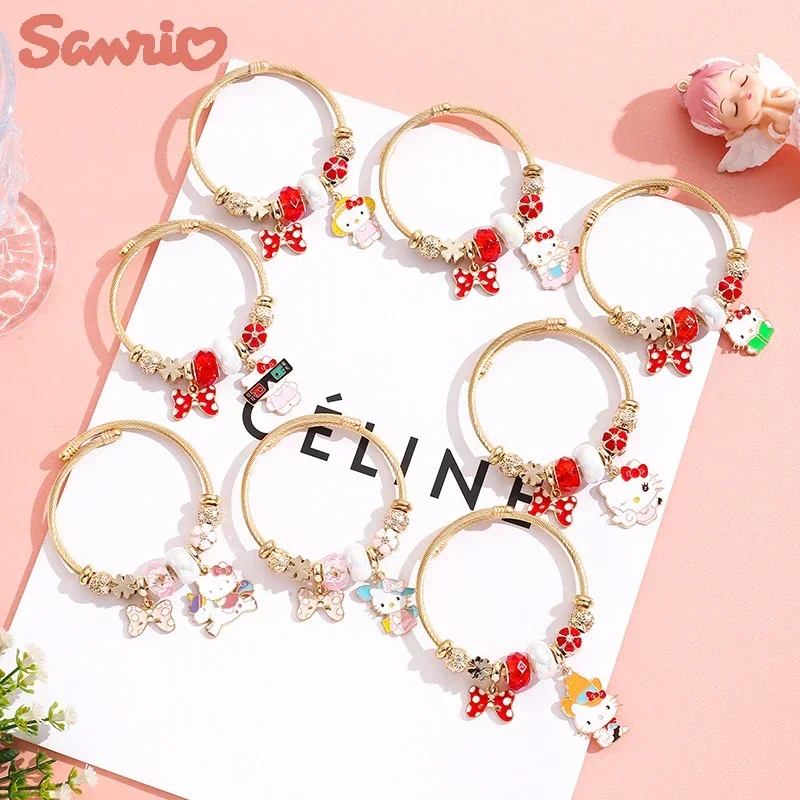 Samrio Hello Kitty Stainless Steel Bracelet Fashion Students DIY Cartoon Cat Bow Pendant Gold Bracelet Christmas Girls Present
Samrio Hello Kitty Stainless Steel Bracelet Fashion Students DIY Cartoon Cat Bow Pendant Gold Bracelet Christmas Girls Present
