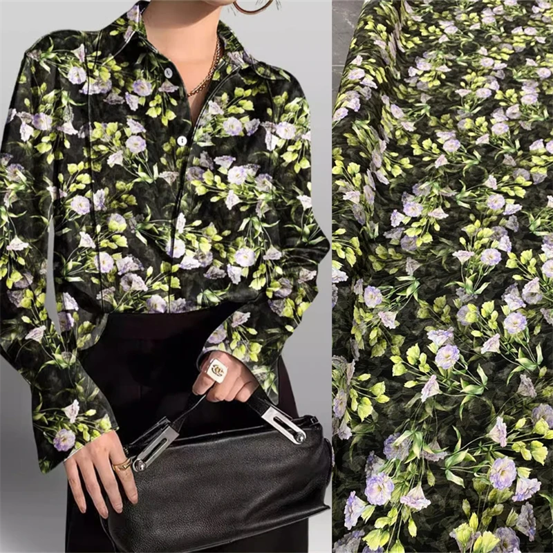 

Classic Monet Oil Painting Style Crepe De Chine Natural Silk Fabric High-end Summer Dress Shirt Mulberry Silk Clothing Fabric