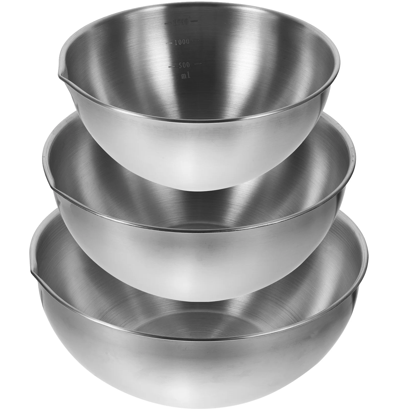 3pcs Stainless Steel Salad Mixing Bowl Multifunctional Basin Mixing Bowl for Cooking Baking
3pcs Stainless Steel Salad Mixing Bowl Multifunctional Basin Mixing Bowl for Cooking Baking