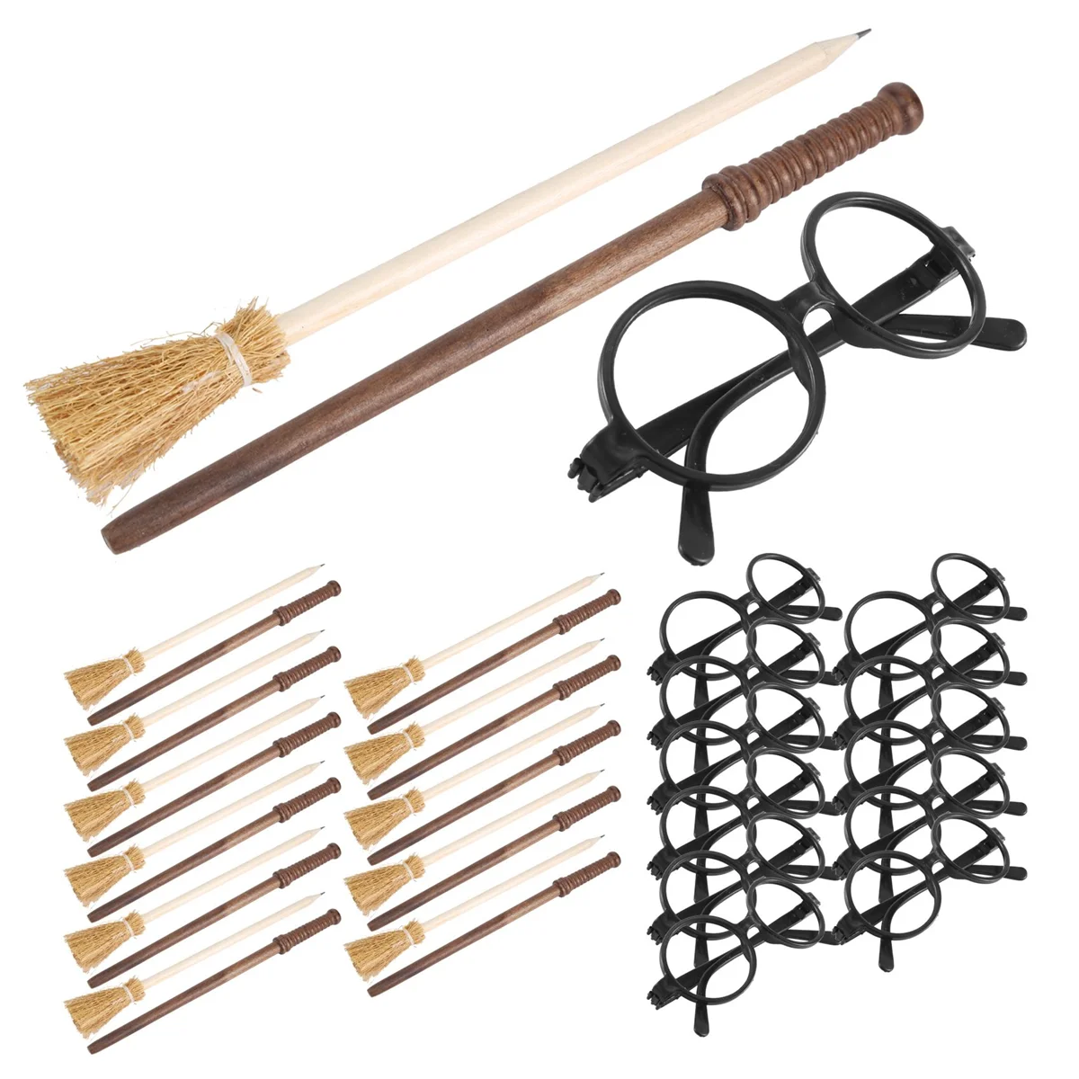 36 Pcs Witch Broom Pencil and Wands Pencils and Glasses with Round Frame No Lenses,Wizard Wands Theme Party Supplies
36 Pcs Witch Broom Pencil and Wands Pencils and Glasses with Round Frame No Lenses,Wizard Wands Theme Party Supplies