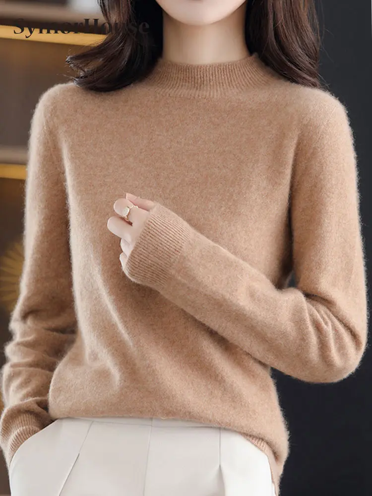 Autumn Winter New Half Turtleneck Cashmere Sweater Women Knitted Pullover Fashion Keep Warm Korean Long Sleeve Casual Loose Tops
Autumn Winter New Half Turtleneck Cashmere Sweater Women Knitted Pullover Fashion Keep Warm Korean Long Sleeve Casual Loose Tops