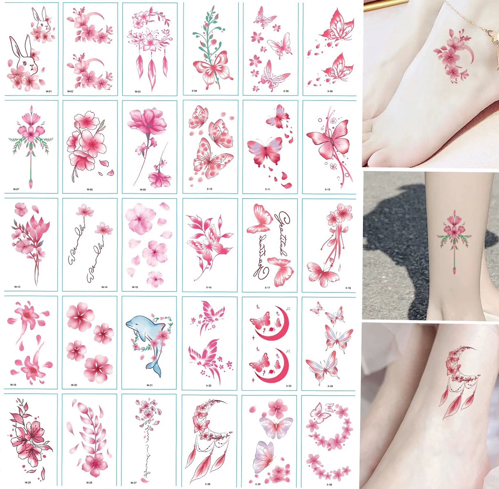 30Pcs/Set Tattoo Temporary Waterproof Women Girls Flower Texts Butterfly Wolf Fake Tattoo Sticker Tatuajes Temporales Para Mujer
30Pcs/Set Tattoo Temporary Waterproof Women Girls Flower Texts Butterfly Wolf Fake Tattoo Sticker Tatuajes Temporales Para Mujer
