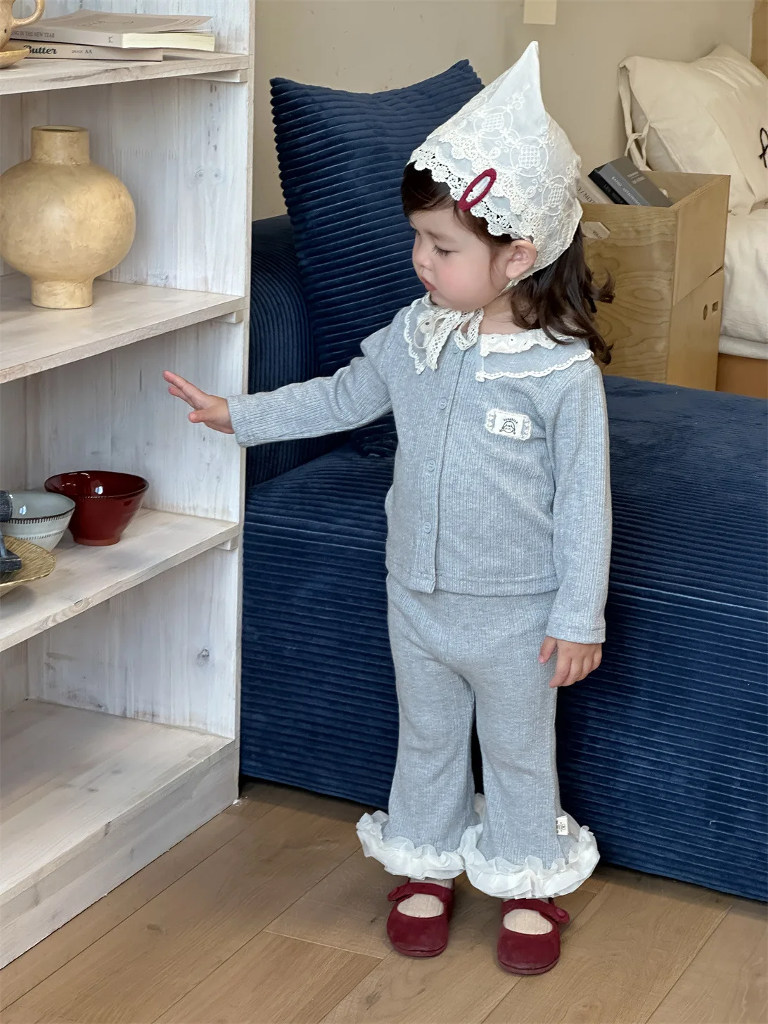 2025 Autumn New Baby Long Sleeve Clothes Set Infant Girl Cute Lapel Cardigan + Lace Flare Pants 2pcs Suit Toddler Casual Outfits 8 S60cce95ee5b94e01b36ed2cffec4dac2Q