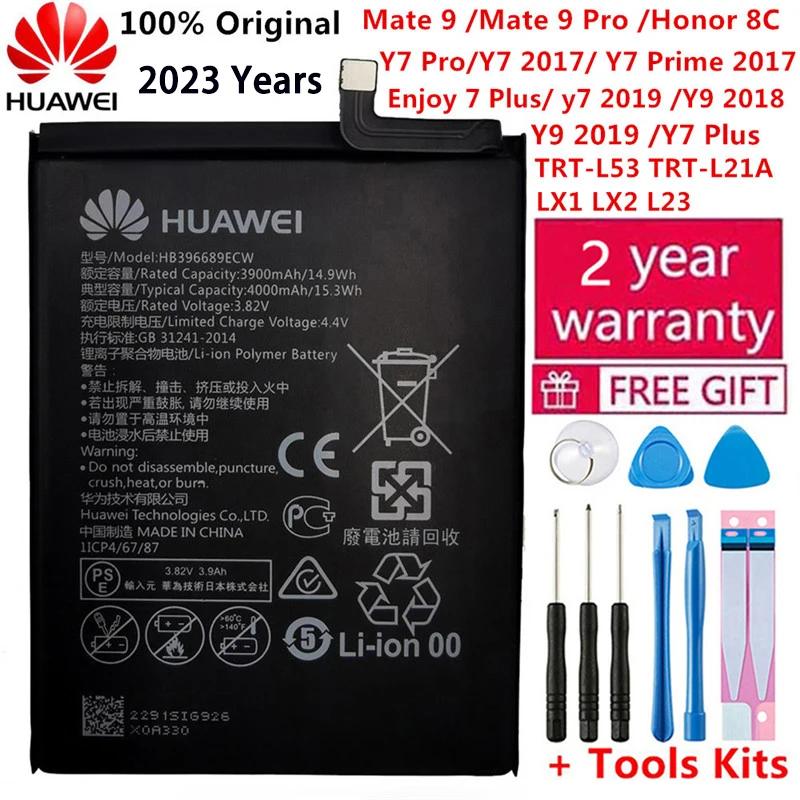 4000mAh HB396689ECW Mobile Phone Replacement Battery For Huawei Y7 Prime TRT-L53 TRT-L21A / Y7 2017 Y9 2019 Mate 9 LX1 LX2 L23
4000mAh HB396689ECW Mobile Phone Replacement Battery For Huawei Y7 Prime TRT-L53 TRT-L21A / Y7 2017 Y9 2019 Mate 9 LX1 LX2 L23