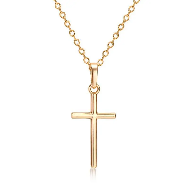 Fashion Christian Jesus Cross Necklaces Silver Color Long Chain Simple Cross Pendants For Women Men Jewelry Gifts Fashion Christian Jesus Cross Necklaces Silver Color Long Chain Simple Cross Pendants For Women Men Jewelry Gifts