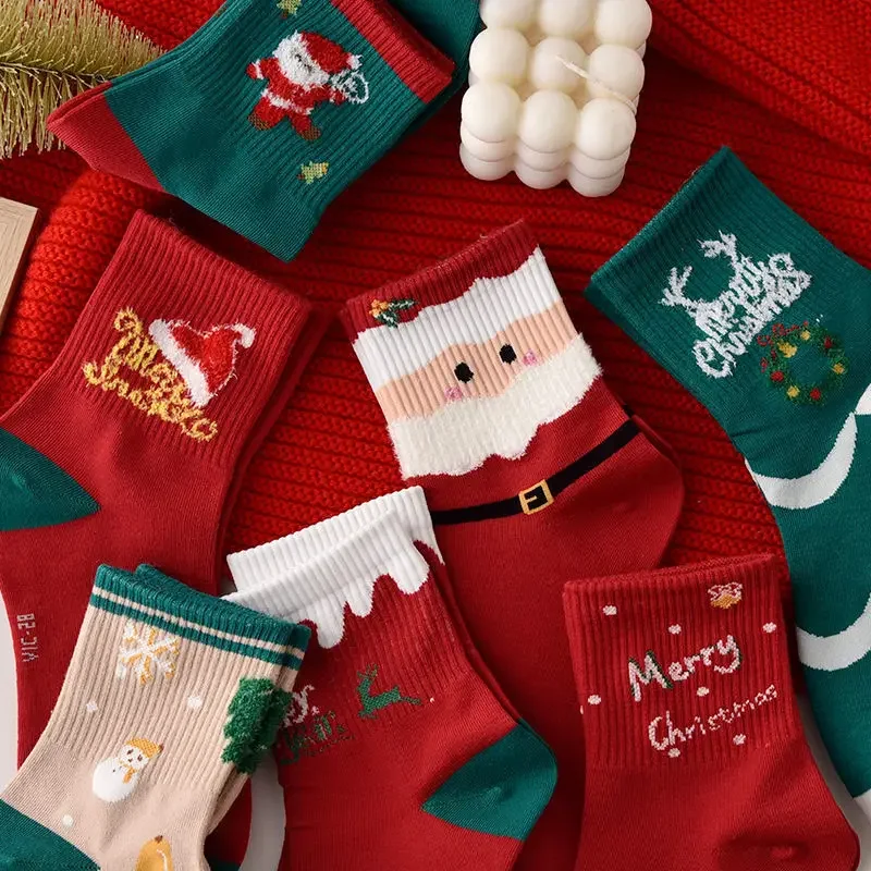 5 Pairs Women's Christmas Socks Sweat-absorbing Friction Resistant Red Elk Santa Claus Holiday Gift Socks for Autumn Winter
5 Pairs Women's Christmas Socks Sweat-absorbing Friction Resistant Red Elk Santa Claus Holiday Gift Socks for Autumn Winter