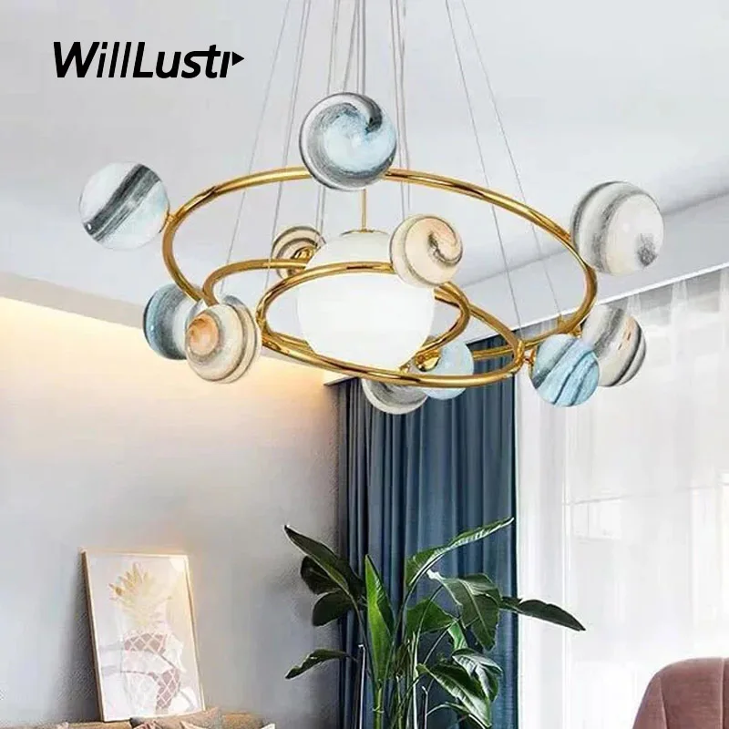 Glass Pendant Lamp Luxury Iron Galaxy Suspension Light Hotel Study Living Room Kids Bedroom Planetary Hanging Ceiling Chandelier
Glass Pendant Lamp Luxury Iron Galaxy Suspension Light Hotel Study Living Room Kids Bedroom Planetary Hanging Ceiling Chandelier