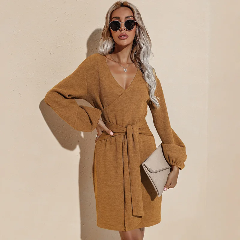 Autumn and Winter Women's Sweater Dress Knitted Elegant Lace V-neck Long Long-sleeved Sweater Thin Dress Solid Color Red Dress
Autumn and Winter Women's Sweater Dress Knitted Elegant Lace V-neck Long Long-sleeved Sweater Thin Dress Solid Color Red Dress