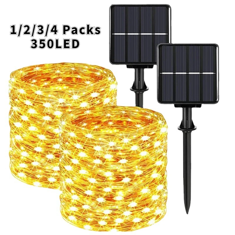 

32m/22m/12m/7m Solar LED Light Outdoor Festoon Lamp Garden Fairy Light String 1~4PC Waterproof Christmas Garland Yard Decoration