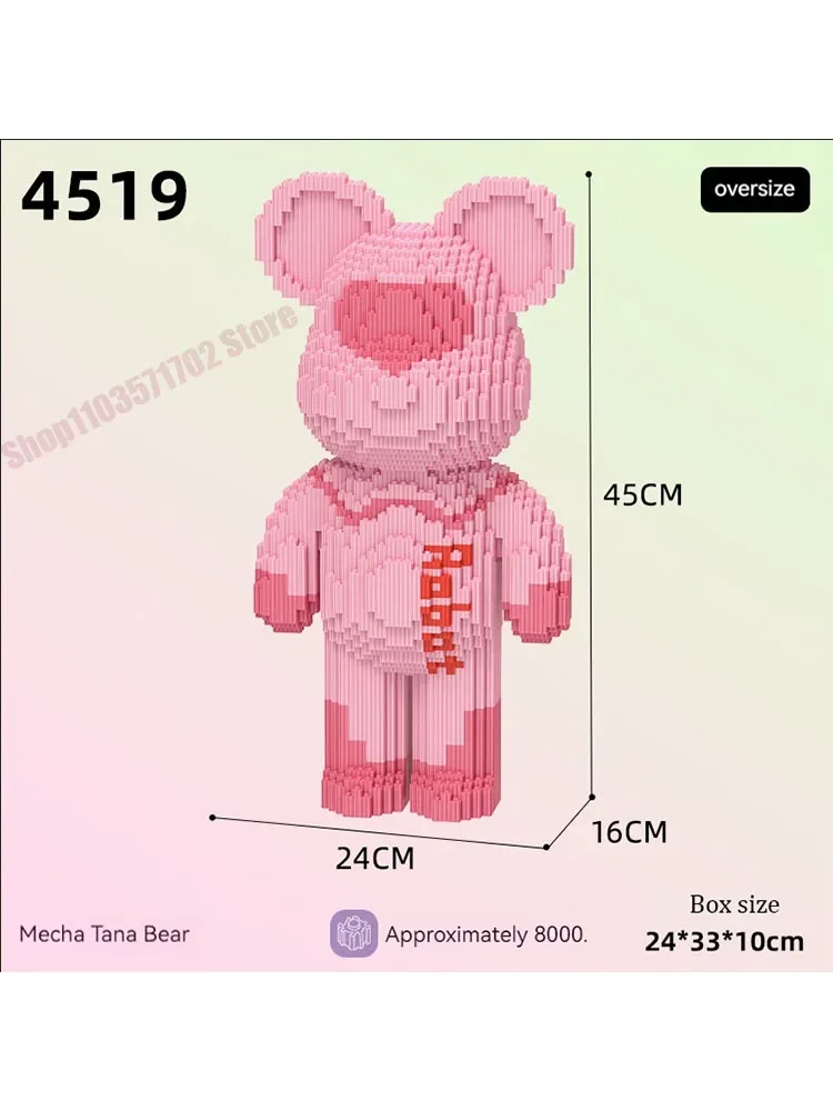 

MOC Bearbrick 3D Microparticles Violent Bear Building Blocks Mini Model Micro Diamond Decoration Assembled Bricks Children Toys