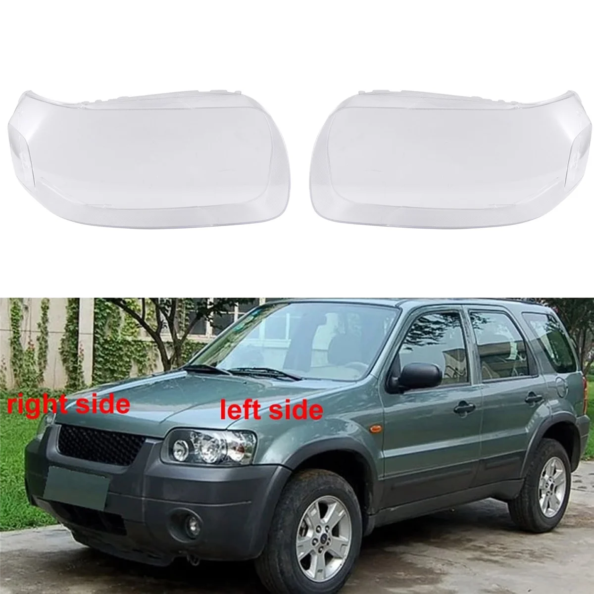

Car Headlight Lens Cover Transparent Headlight Shell Replace Lampshade for Ford Kuga 2005-2007 Right