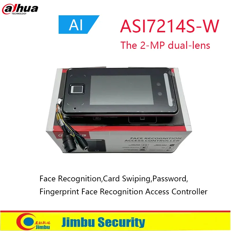 

Dahua ASI7214S-W 2MP Dual lens Facial Recognition Card Swiping Password Fingerprint Facial Recognition Access Control Controller