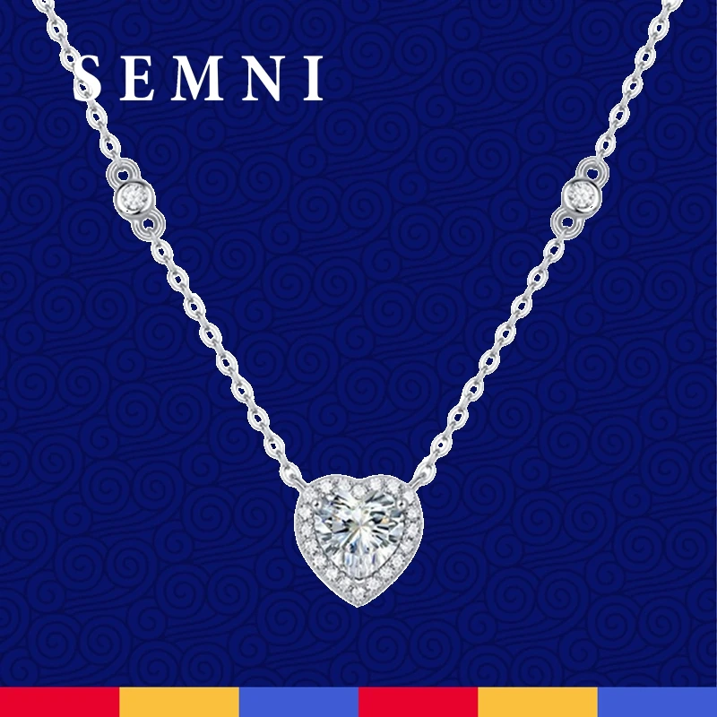 SEMNI 1.0ct Certified Moissanite Diamond Pendant Love Heart For Women 18k Gold Pated Brilliant Halo D Color Necklace Love Gifts
SEMNI 1.0ct Certified Moissanite Diamond Pendant Love Heart For Women 18k Gold Pated Brilliant Halo D Color Necklace Love Gifts