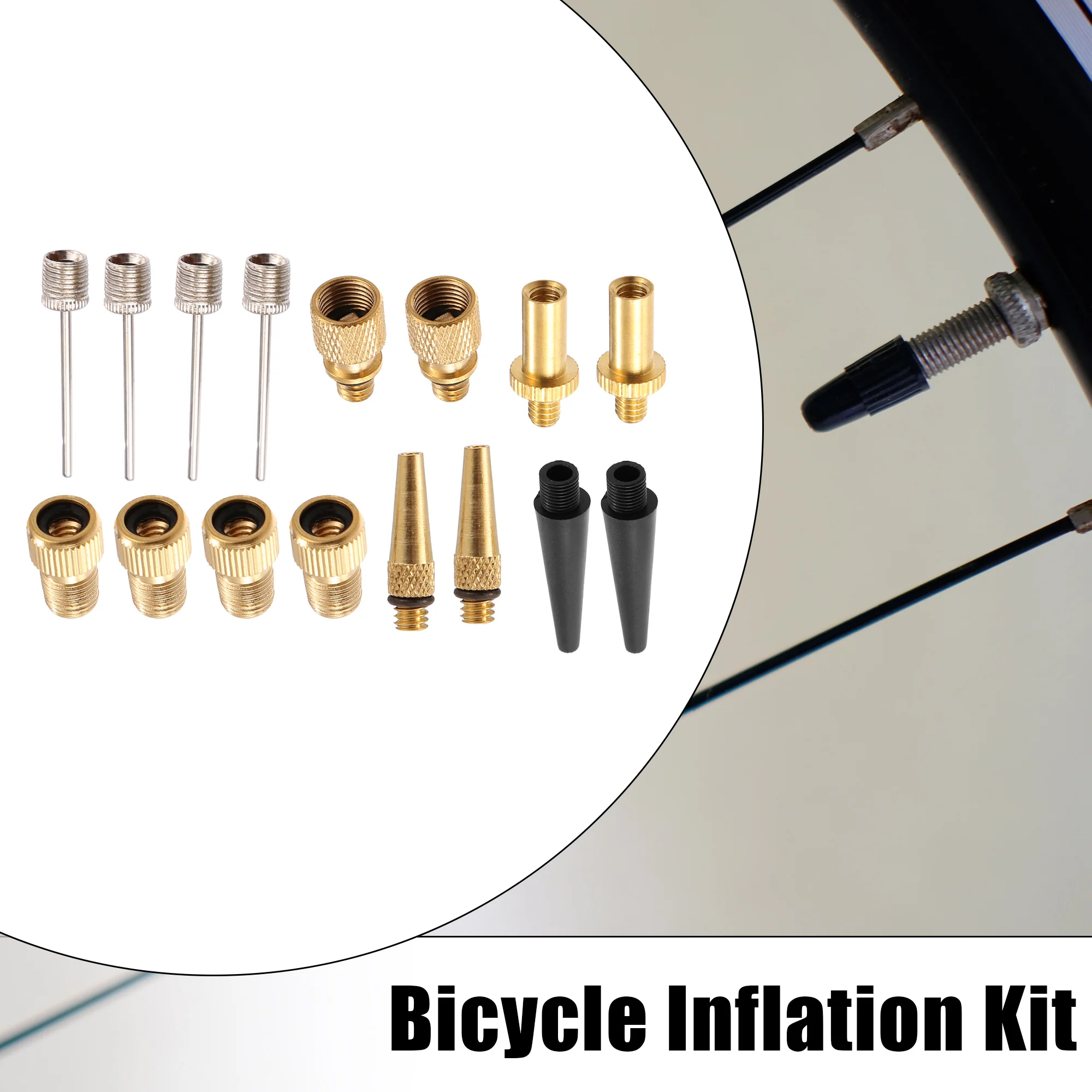 X Autohaux 16pcs Copper Bicycle Valve SV AV DV Adapter Set MTB Mountain Bike Tire Pump Adapter Kit Inflator Pump Accessory
X Autohaux 16pcs Copper Bicycle Valve SV AV DV Adapter Set MTB Mountain Bike Tire Pump Adapter Kit Inflator Pump Accessory