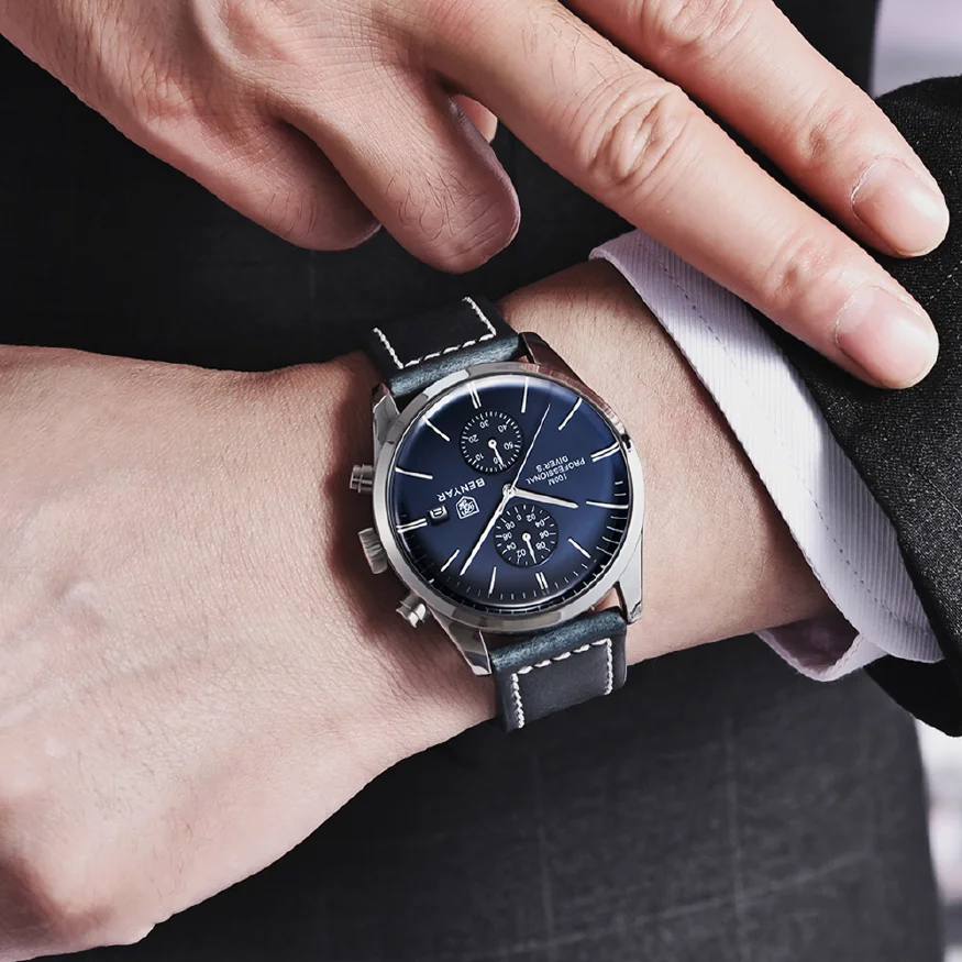 2023 BENYAR New Men Quartz Wristwatches Luxury Brand 100M Waterproof Men Watch Leather Military Sports Chronograph Watch for Men 
2023 BENYAR New Men Quartz Wristwatches Luxury Brand 100M Waterproof Men Watch Leather Military Sports Chronograph Watch for Men