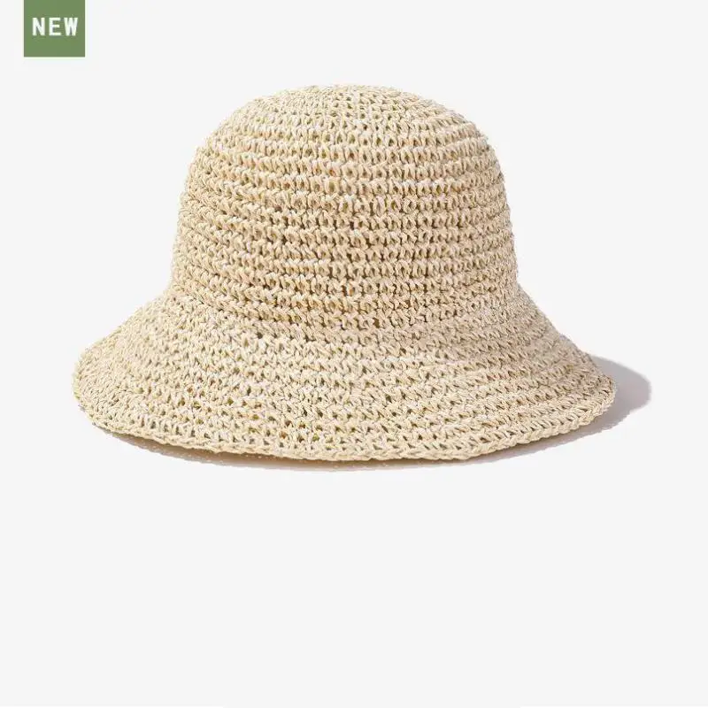 

Simple Girl Sun Hat Wide Brim Floppy Summer Hats for Women Beach Panama Straw Dome Weave Bucket Hat Femme Shade Hat Women Hats