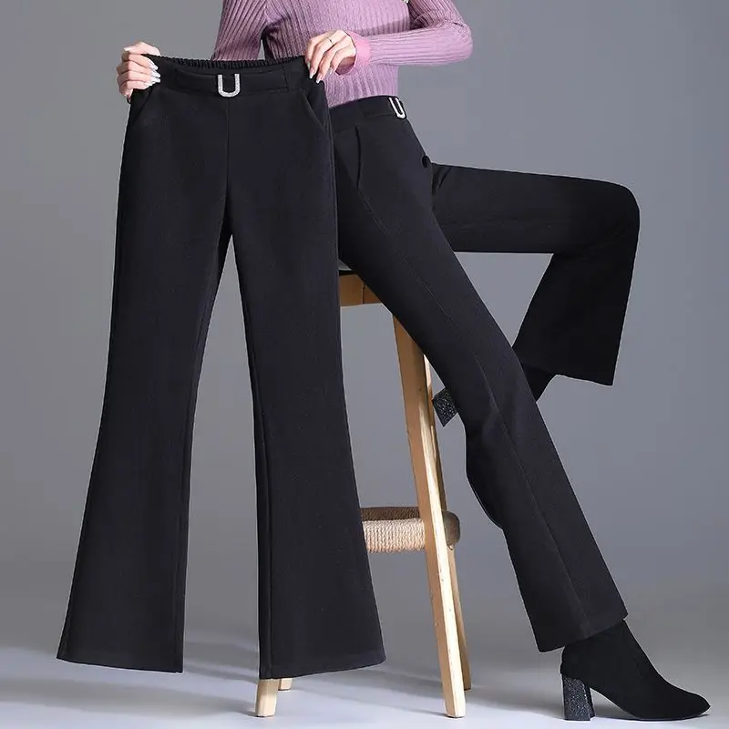 Fashion 2023 Women's Autumn Winter Pocket Elastic High Waist Pants Female Thick Casual Flares Pants Ladies Woolen Trousers O593
Fashion 2023 Women's Autumn Winter Pocket Elastic High Waist Pants Female Thick Casual Flares Pants Ladies Woolen Trousers O593