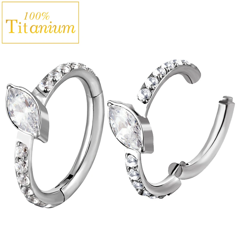 F136 Titanium Daith Earring Zircon Hoop Cartilage Tragus Helix Septum Piercing Nose Ring Hinged Segment Clicker Body Jewelry 16G
F136 Titanium Daith Earring Zircon Hoop Cartilage Tragus Helix Septum Piercing Nose Ring Hinged Segment Clicker Body Jewelry 16G