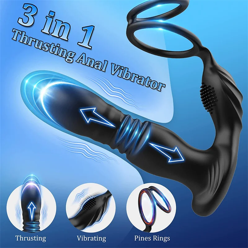Male Prostate Massage Telescoping Vibration Wireless 10 Modes Silicone Anal Butt Plug Vibrator Sex Toys For Men Masturbation Male Prostate Massage Telescoping Vibration Wireless 10 Modes Silicone Anal Butt Plug Vibrator Sex Toys For Men Masturbation