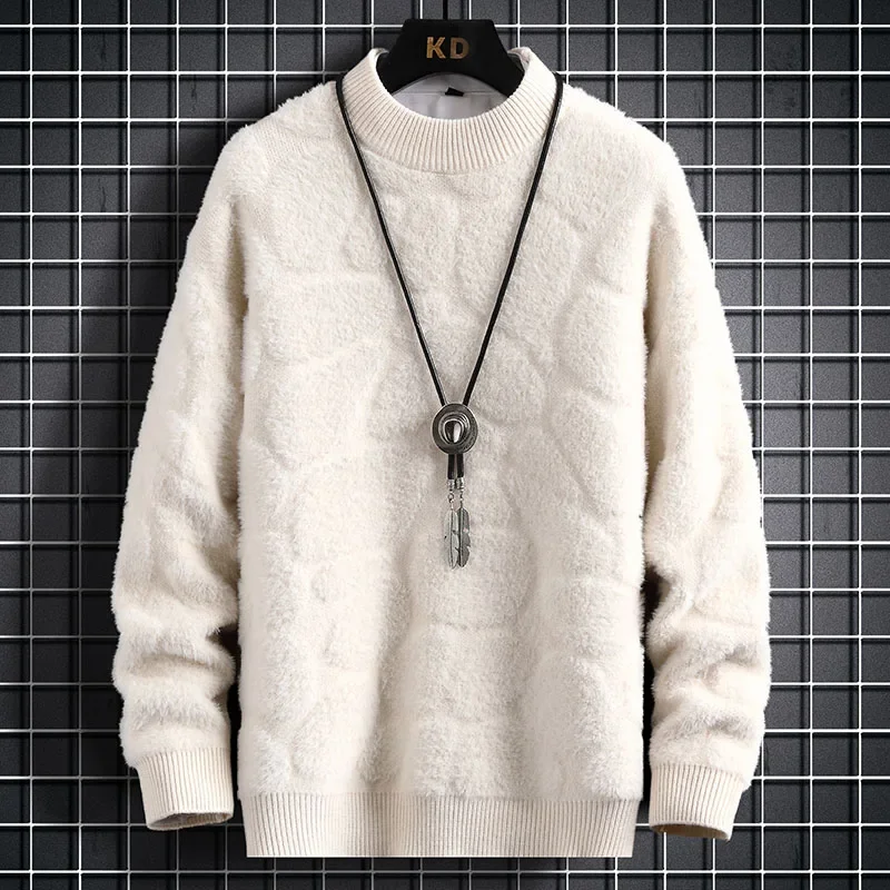 

Keep warm Pull 2024 New Winter Casual Mink Cashmere Sweater Men Luxury Brand Pullovers Top Quality Mens Christmas Sweaters